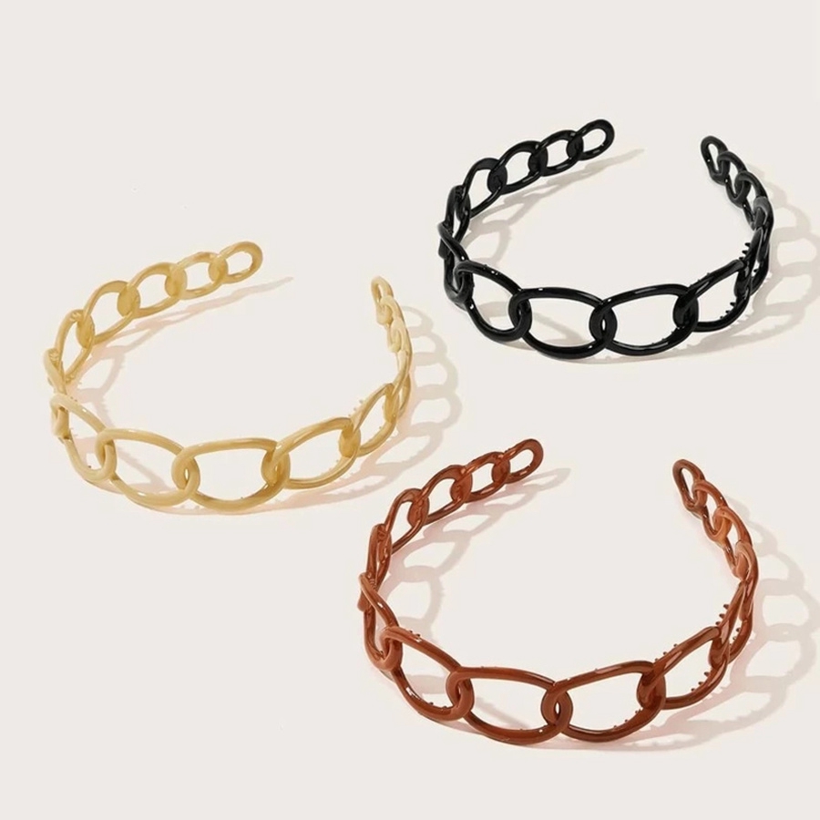 Bando Model Rantai Hollow Bahan Plastik Gaya Korea Untuk Wanita