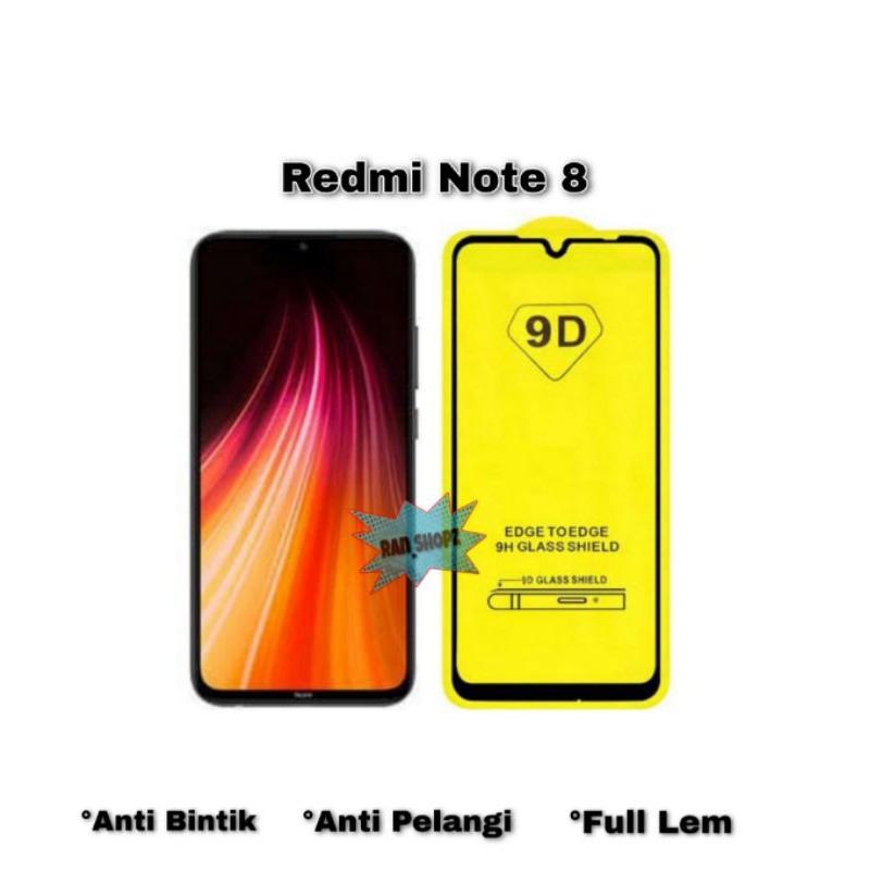 Tempered Glass Redmi Note 8 2019 5D Full Cover Full Glue HITAM