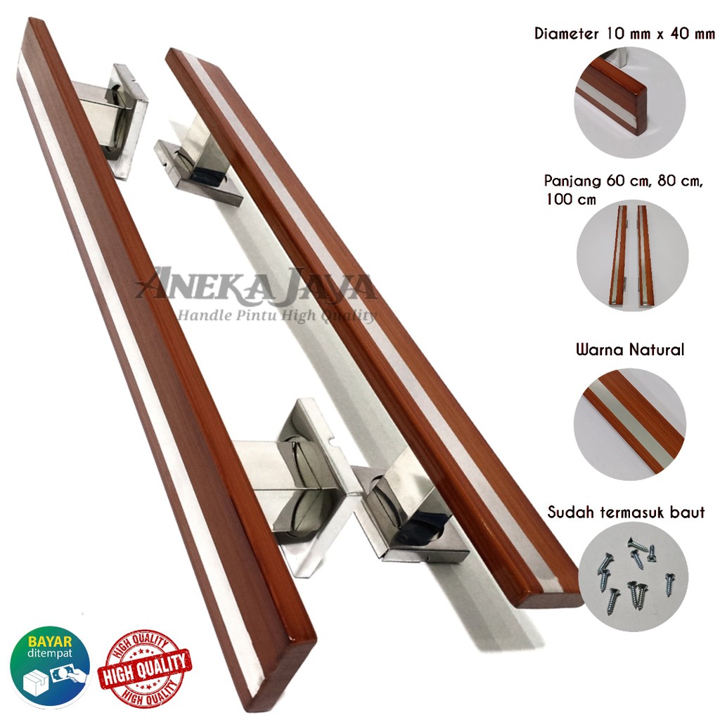 Handle Pintu rumah panjang 60 cm 80 cm 100 cm Tarikan Pintu Pegangan Pintu rumah minimalis natural