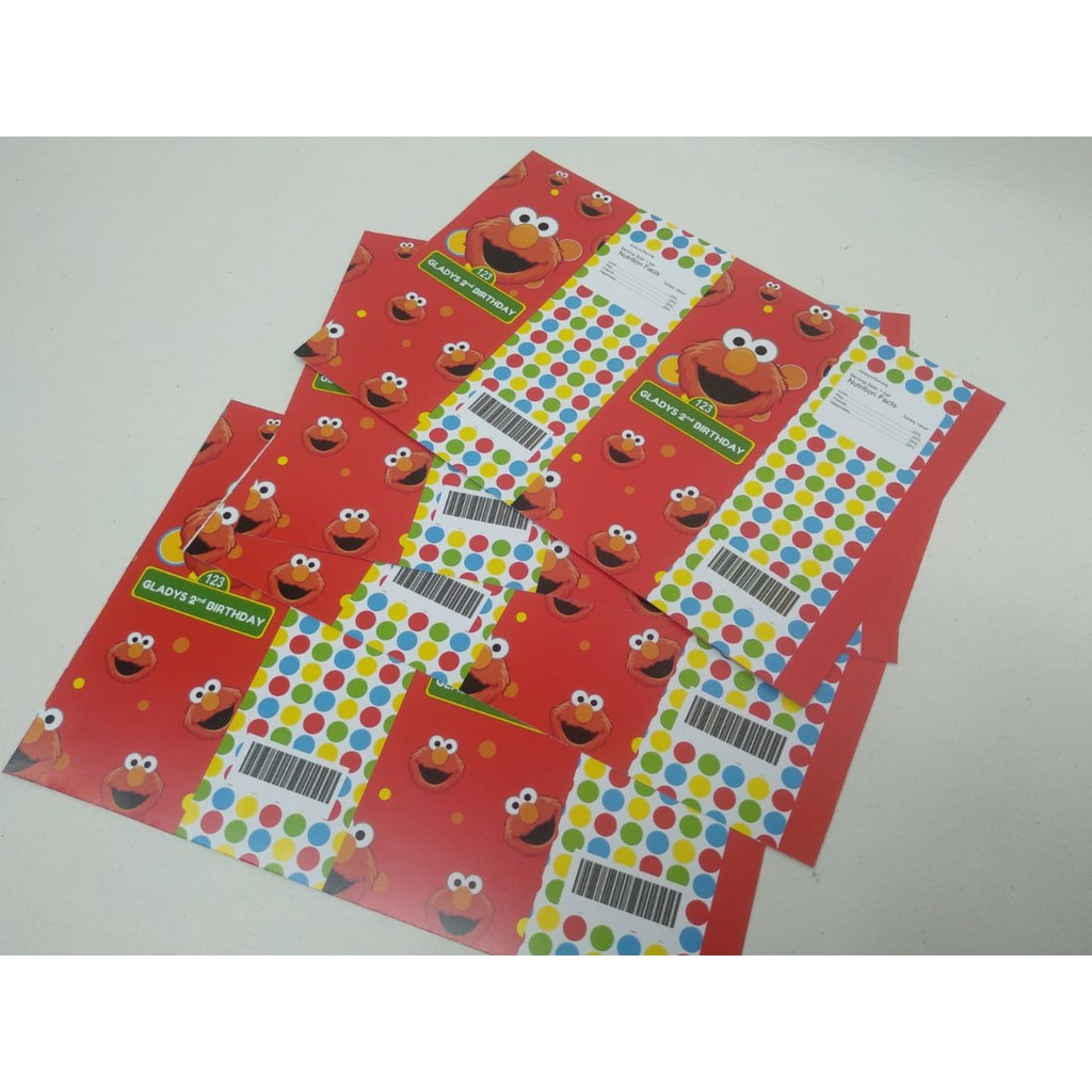 

Label Susu Kotak Custom Tema Elmo Sesame Street