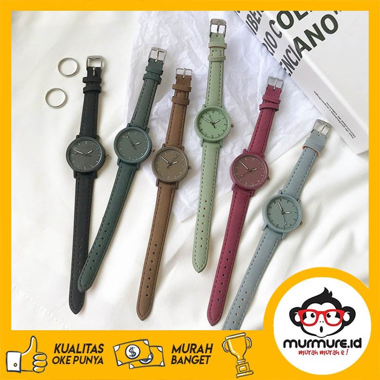 MURMURE.ID | JAM TANGAN ANALOG PRIA WANITA MODEL BULAT MINI BAHAN IMITASI IMPORT MURAH FW002-1