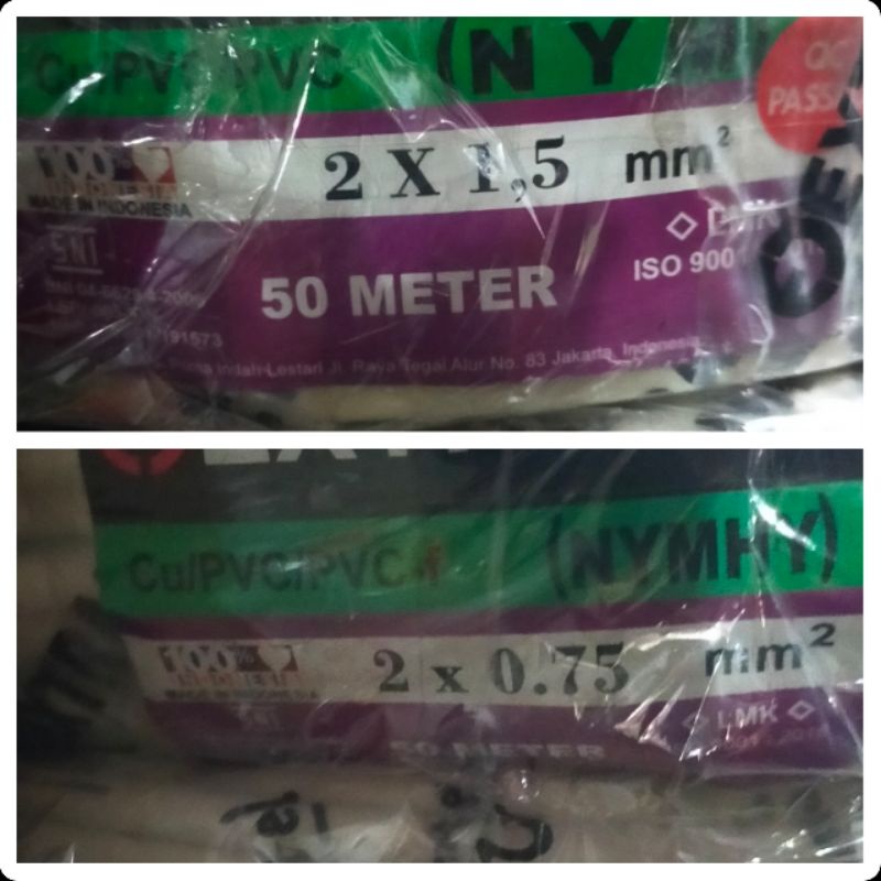 Kabel listrik extrana/eterna SERABUT dan KAWAT