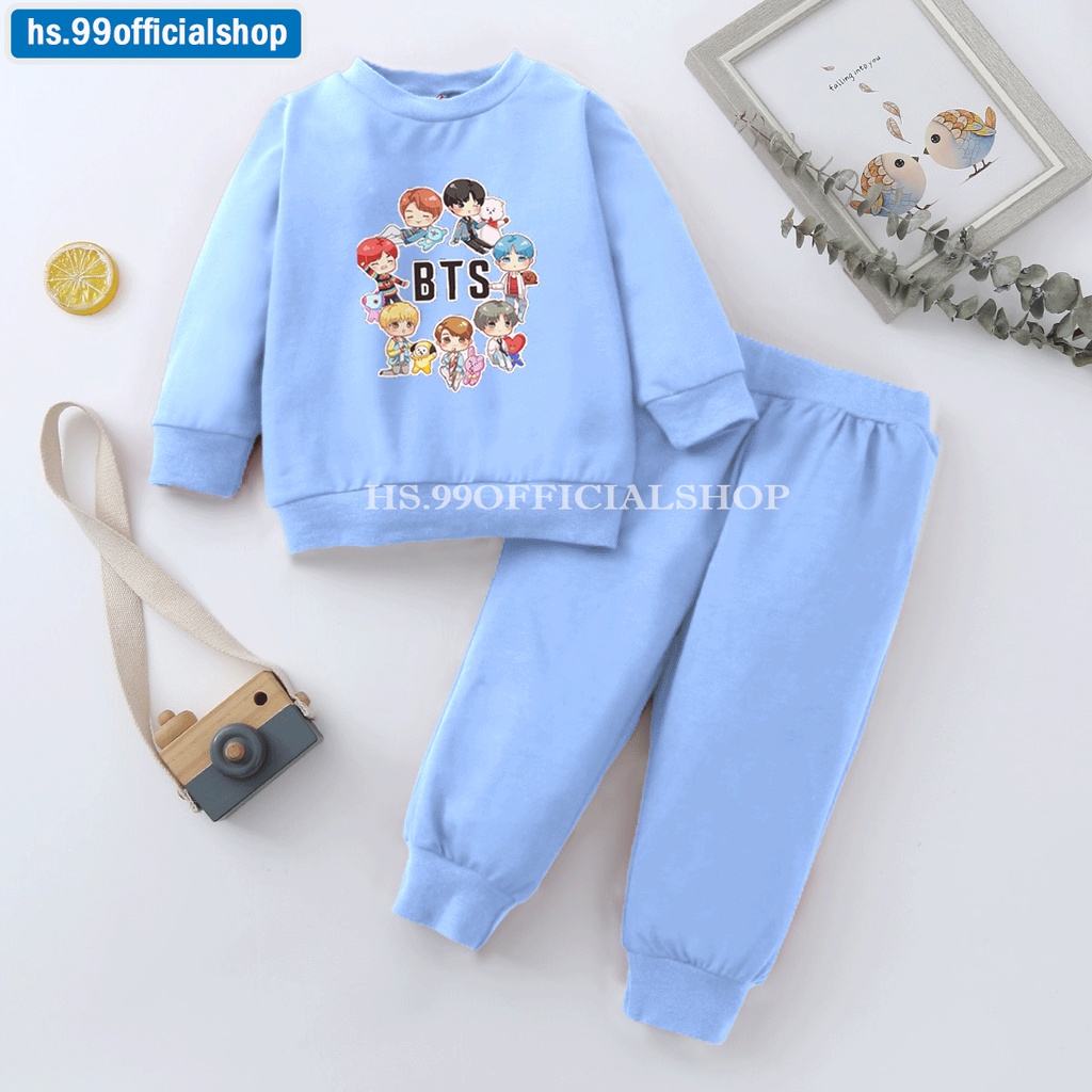 Setelan Anak Perempuan S - L ( 2 - 9 Tahun ) Baju Setelan Sweater BTS KOREAN