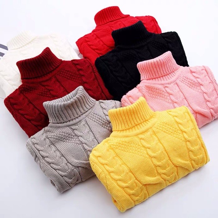 Sweater tebal rajut anak musim dinginwinter pullover turtleneck kids