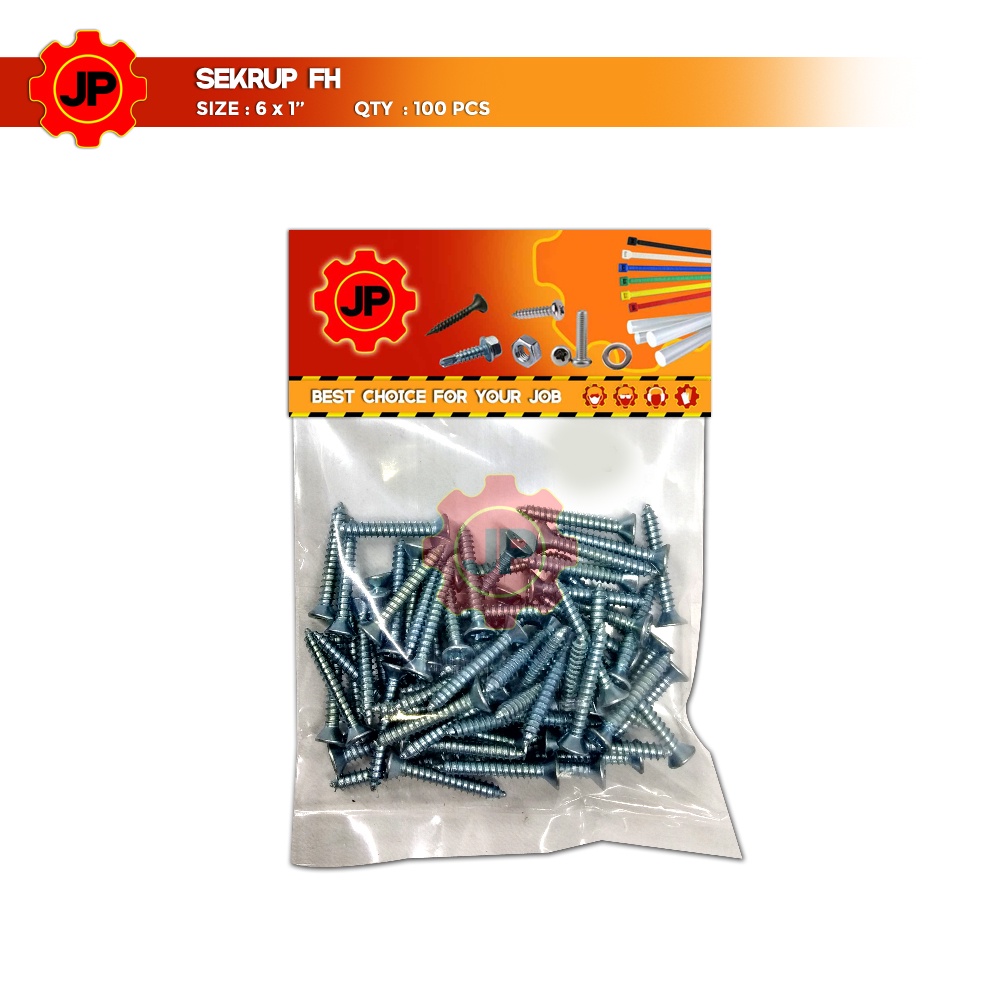 SEKRUP FH 6 x 1 - SKRUP FH 6x1 BAUT TAPPING ISI 100 PCS