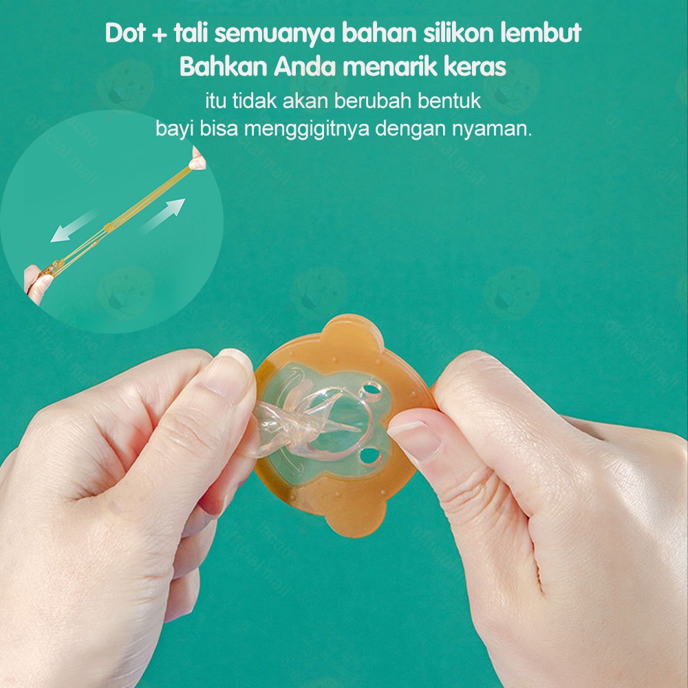 Lacoo Set dot empeng bayi Kompeng bayi Empeng gigitan bayi dengan tali dan kotak