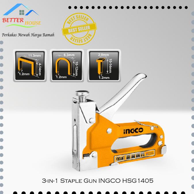 

3-in-1 Staple Gun INGCO HSG1405 - Stapler Staples Steples Tembak Jok
