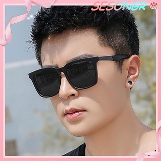 COD Kacamata Hitam Pria Wanita Mengemudi Kacamata Retro Korea Fashion Lensa Merkuri Sunglasses Gaya hitam