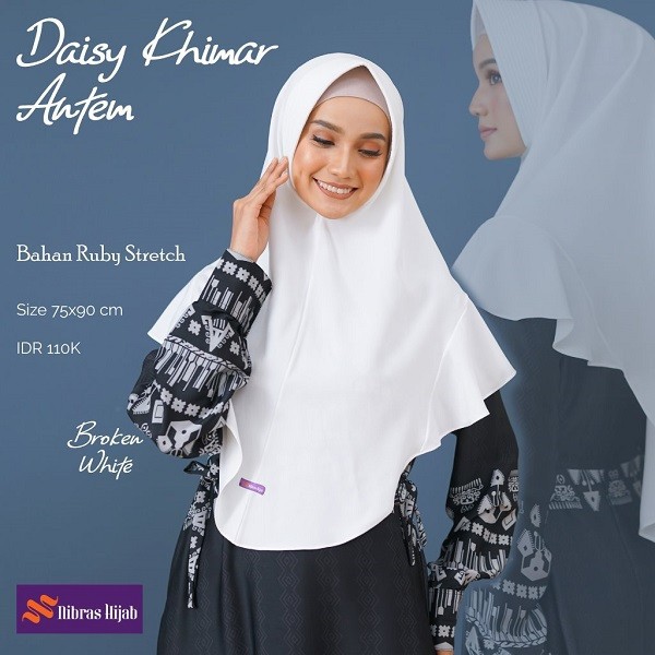 NIBRAS HIJAB DAISY KHIMAR ANTEM BAHAN RUBY STRETCH JILBAB INSTAN SYARI POLOS MUSLIMAH