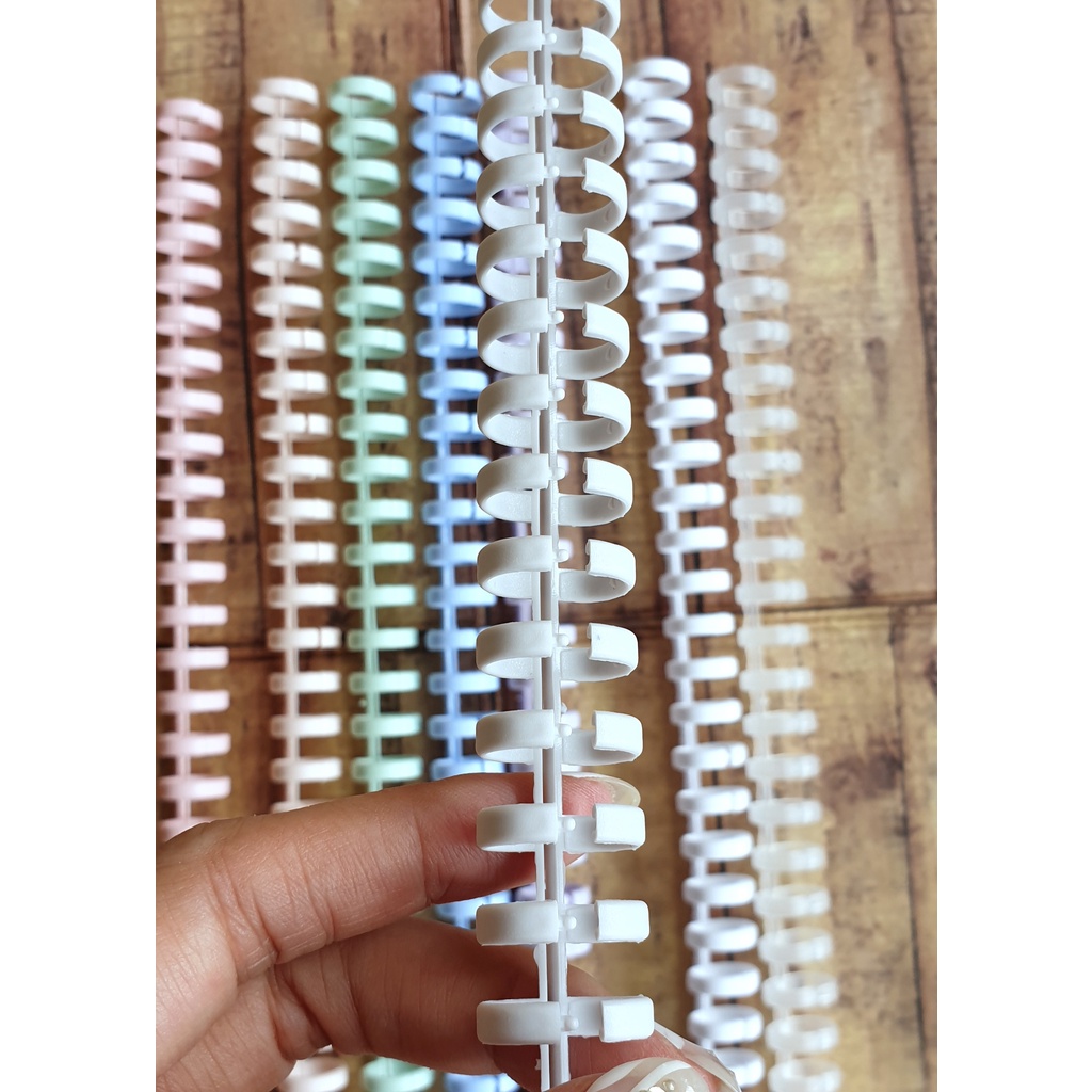 DIY Plastic Binder Binding Strip Macaron - Plastik Ring Binder Loose Leaf Warna Pastel