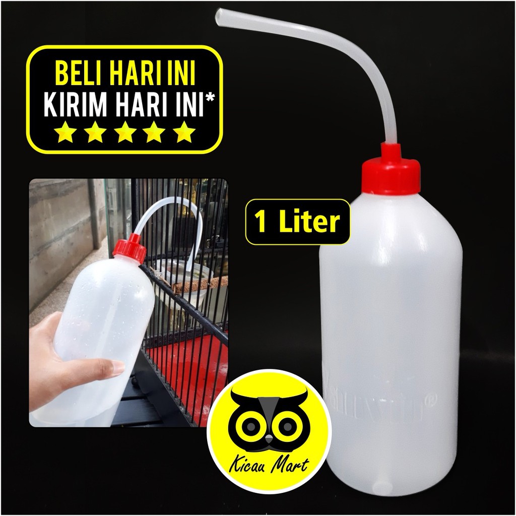 BOTOL SELANG 1 LITER ASENA ISI ULANG AIR MINUM BURUNG PEMBERSIH ALAT LAB LABORATORIUM AQUADEST BSLAS