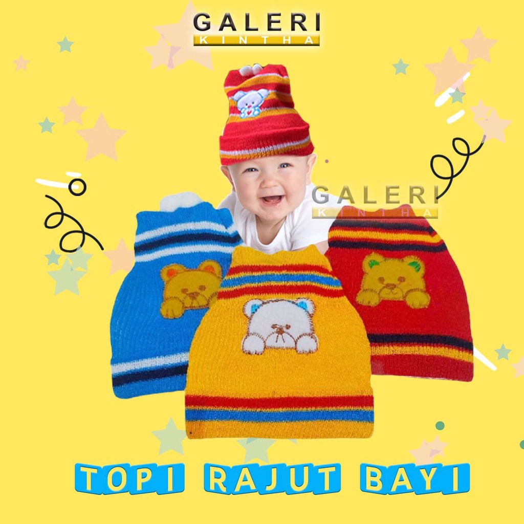 Topi Rajut Bayi Laki Laki Newborn Lucu Baru Lahir