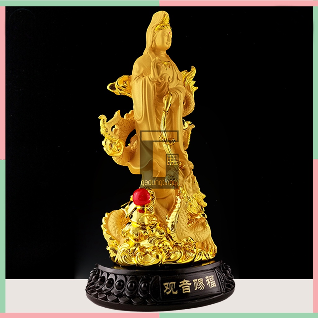 Pajangan Patung Hiasan Fengshui Puja Suci Meja Altar Sembahyang Sembayang Dewi Dewa Mak Kwan Kuan She Im Phosat Kwanim Guan Gwan Gwanse Eum Yin Pu Sa Kannon Kanzeon Rupang Avalokitesvara Bodhisattva Welas Asih Belas Kasih Naga Liong Aliong Budha Buddha