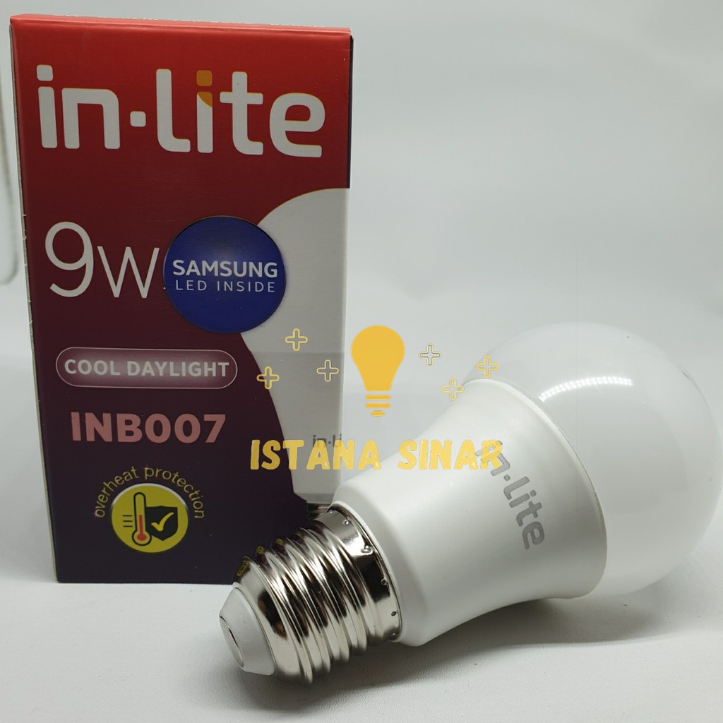 LAMPU LED INLITE IN-LITE 9W 9 W / WATT  / WT BOHLAM BERGARANSI