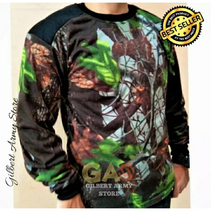 Kaos Camo Panjang Dekker Loreng Perbakin Corak Daun Kaos Penembak Hunting Hutan GILBERT ARMY STORE