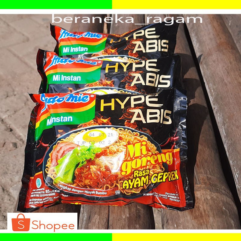 

INDOMIE MIE INSTANT GORENG HYPE ABIS RASA AYAM GEPREK 85 GRAM