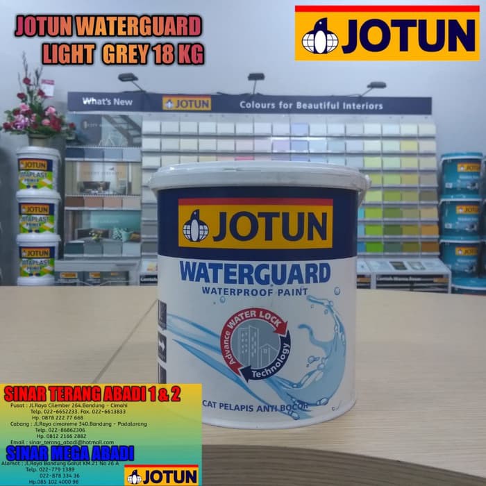 Langsung Order CAT WATERPROOOFING JOTUN WATERGUARD 18 KG LIGHT GREY (ABU MUDA) Terlaris