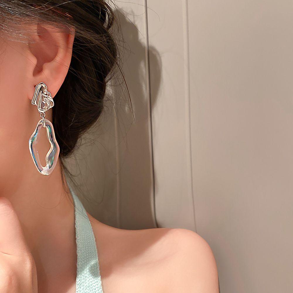 Needway Anting Menjuntai Akrilik Kepribadian Geometris Paduan Gadis Sederhana Wanita Drop Earrings