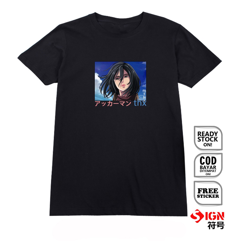 KAOS MIKASA ACKERMAN ATTACK ON TITAN ANIME MANGA  BAJU JEPANG SHINGEKI NO KYOJIN ミカサ・アッカーマン EREN YSC