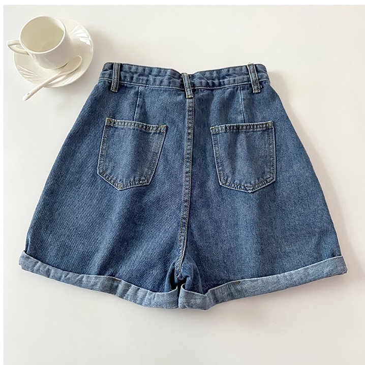 Celana Jeans Pendek Wanita Korea Longga/Kulot Jeans Pendek Hot Pants Jeans (realpict)