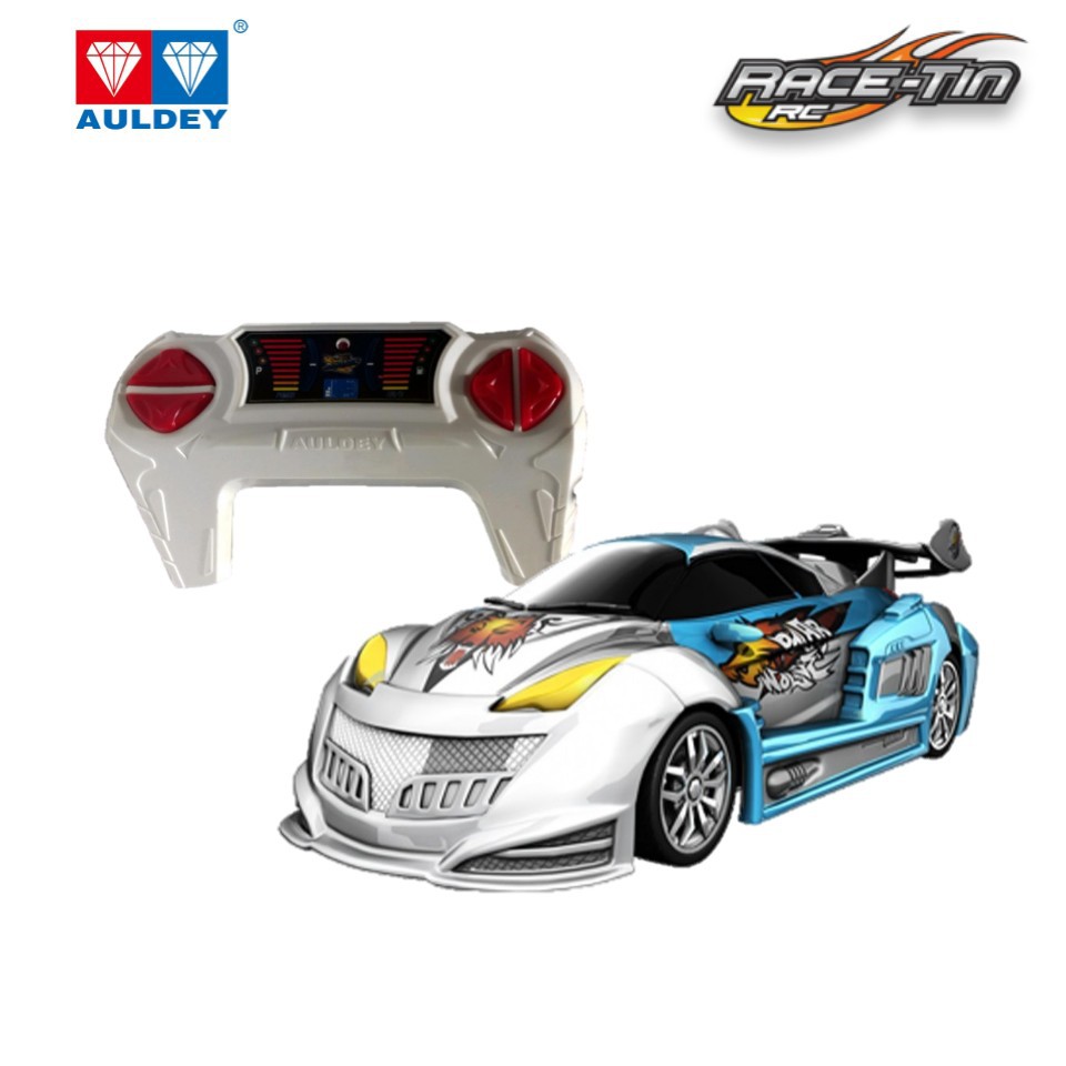Rc auldey race tin flash & dash biru silver