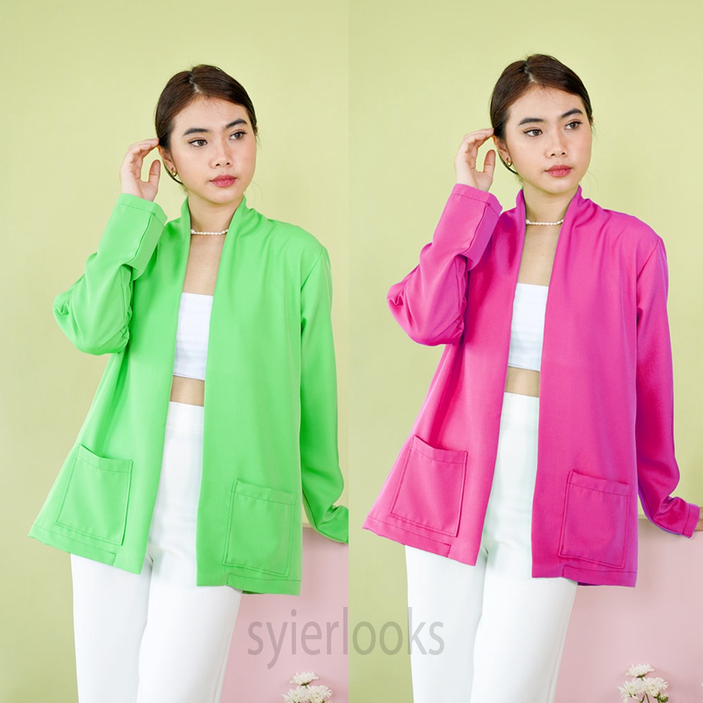 SYIERLOOKS VIVID BLAZER WOODY BLAZER  - FASHION WANITA - OUTER BLAZER - CASUAL SANTAI FORMAL KANTOR 