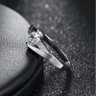 Cincin Emas Putih Berlian Diagonal Batu Bulat Perhiasan Cincin Emas Putih Berlian Diagonal Batu Bulat Perhiasan