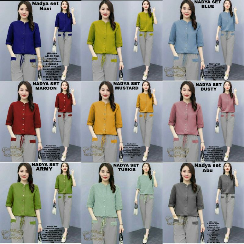 DAILY ONE SET NADYA BAJU SETELAN WANITA ATASAN + CELANA