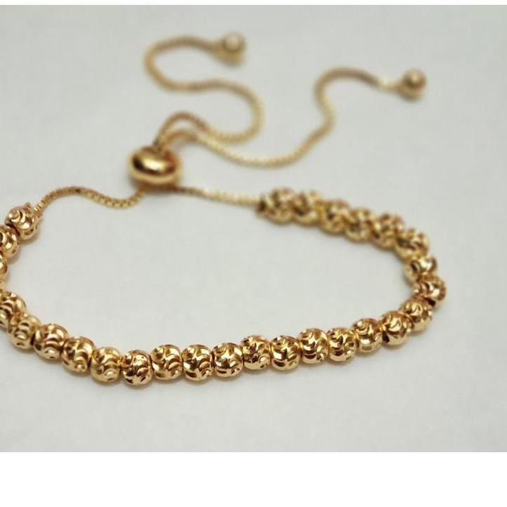 Terbaik.. Gelang serut bola ukir berlapis emas