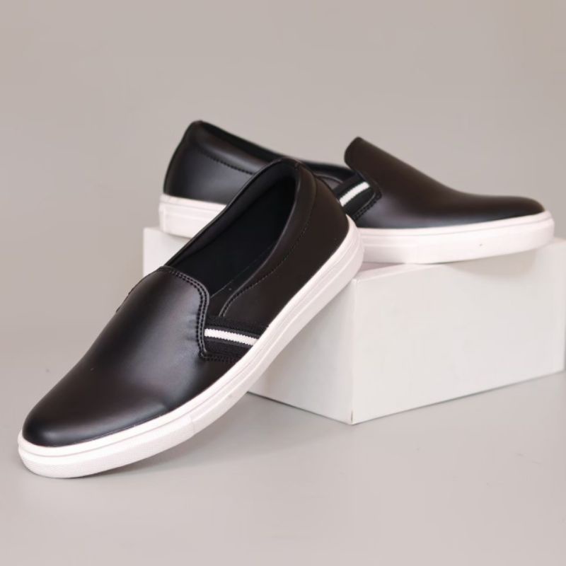 Xshoesbdg.id x Nue Sepatu Slip On Pria Sepatu Slop Pria Casual Kulit Syntetic Santai Kerja Kuliah