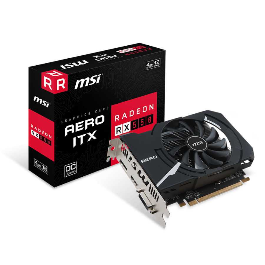 VGA MSI Radeon RX 550 AERO ITX 4G OC 4GB GDDR5 Single Fan ORIGINAL