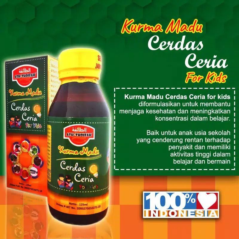 

Madu Cerdas Ceria Anak Plus Sari Kurma Albumin Pegagan Zaitun dll