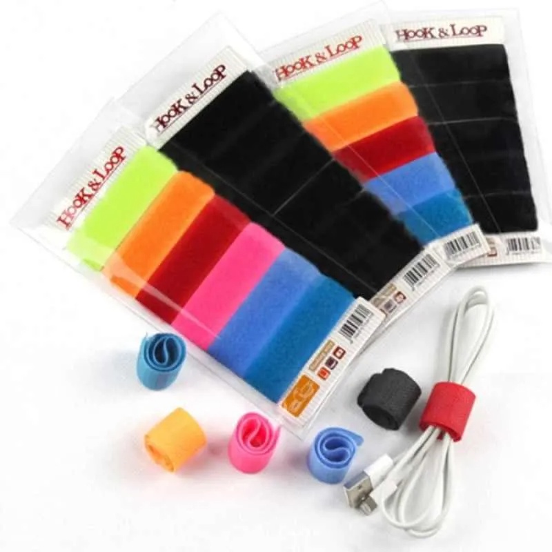 YGRETTE - Hook &amp; Look Klip Kabel Velcro 6 PCS TALI PENGIKAT IKAT KABEL ORGANIZER PERAPI KABEL CABLE MANAGEMENT VELCRO STRAP KRETEKAN