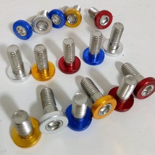 P046 | Baut Piringan Cakram warna monel Full CNC Variasi Motor Universal Matic Kopling Bebek