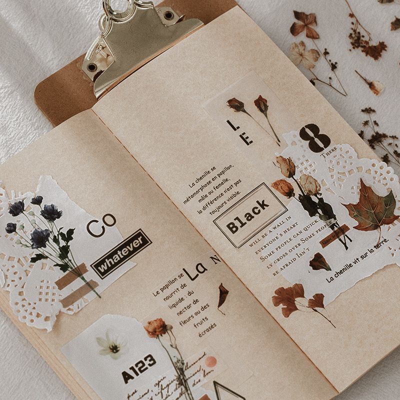 

Hazzel Stiker Jurnal • [Sheet] Bunga Daun Tanaman Transparan Waterproof