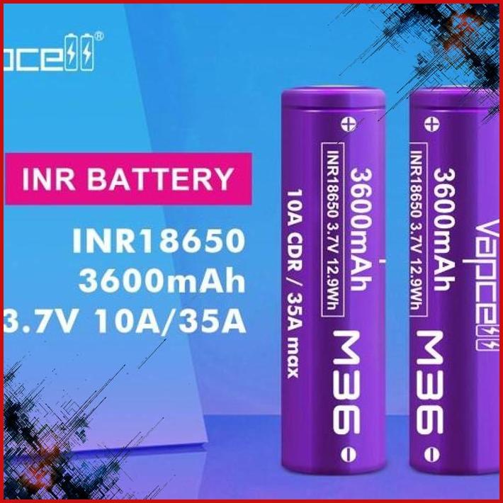 Baterai Vapcell 18650 | Battery 18650 3600mAH 3.7V | Vapcell M36