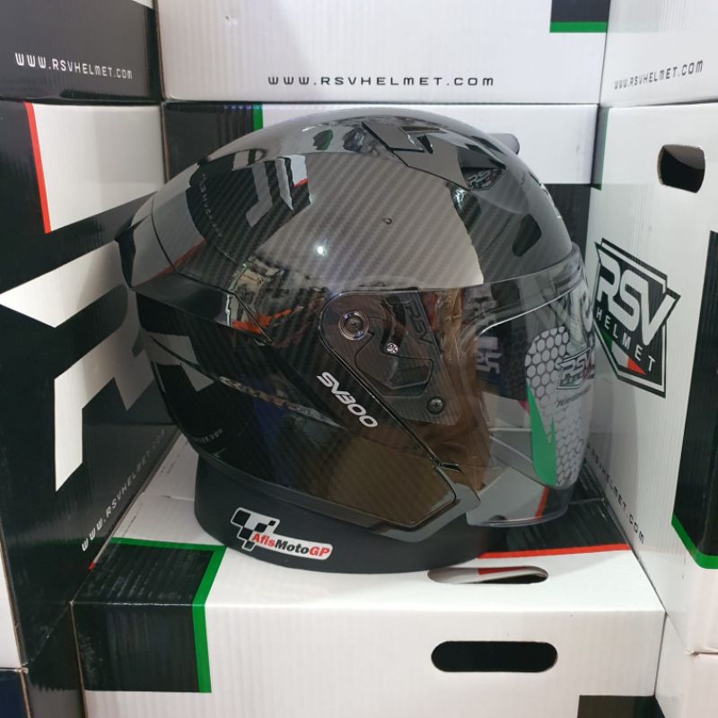 HELM RSV SV300 CARBON GLOSSY 2 VISOR SV 300 CARBON DOUBLE VISOR ORIGINAL