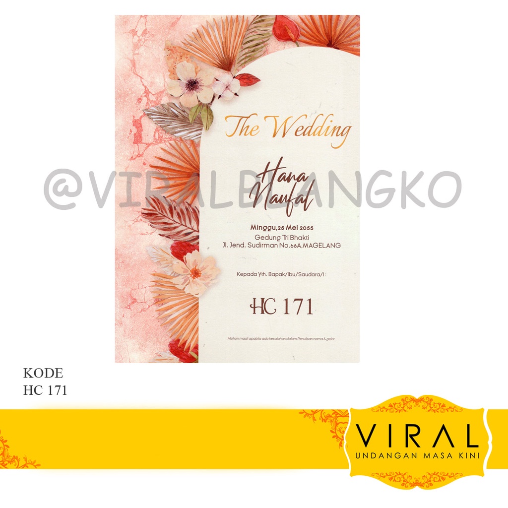 Blangko Undangan Pernikahan HC 171 Harga Murah
