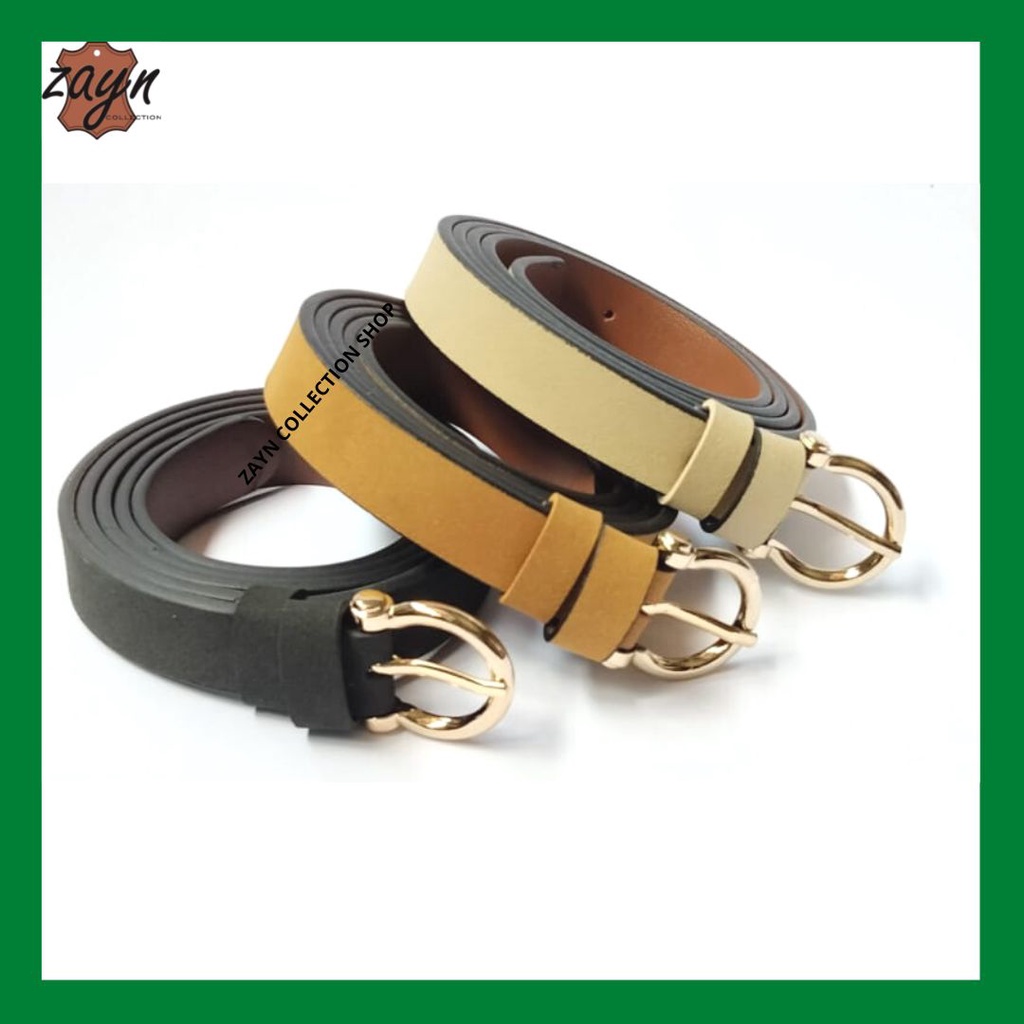 Ikat Pinggang Ring Belt Wanita Ukuran Kecil Mini Korea Fashion Kekinian Gesper Cewek Bahan Kulit