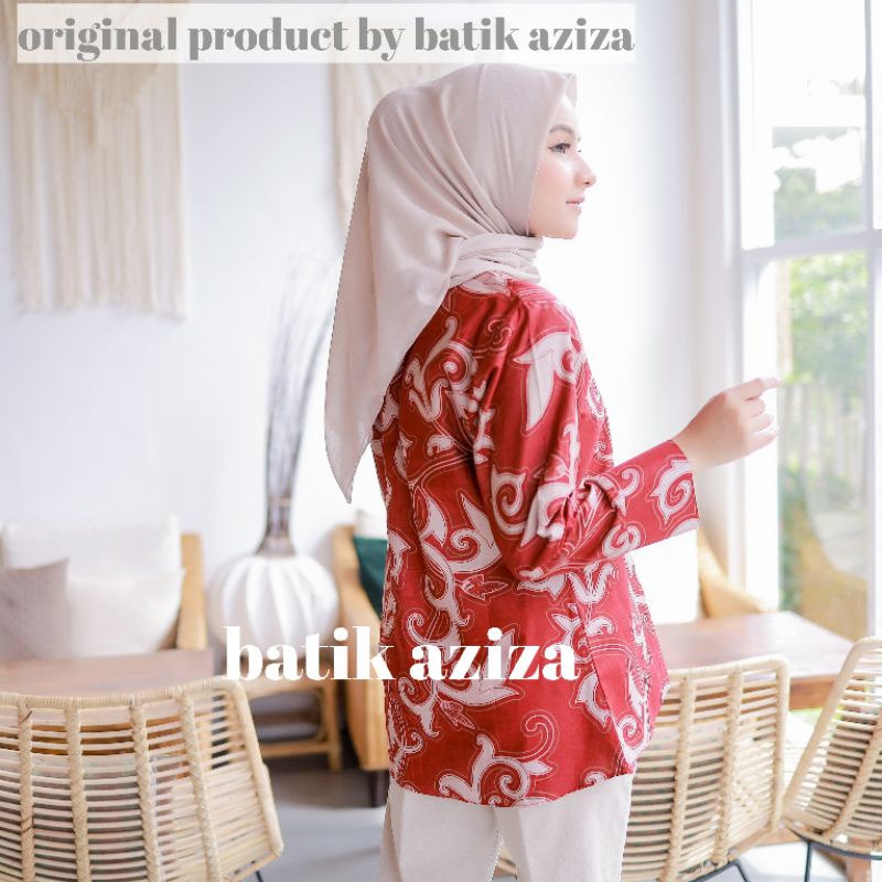 Batik wanita atasan batik couple batik lengan panjang blouse kangkung by batik aziza