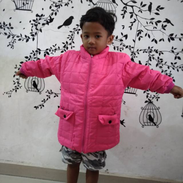 Jaket kuilting/gelembung (kotak)kerah anak