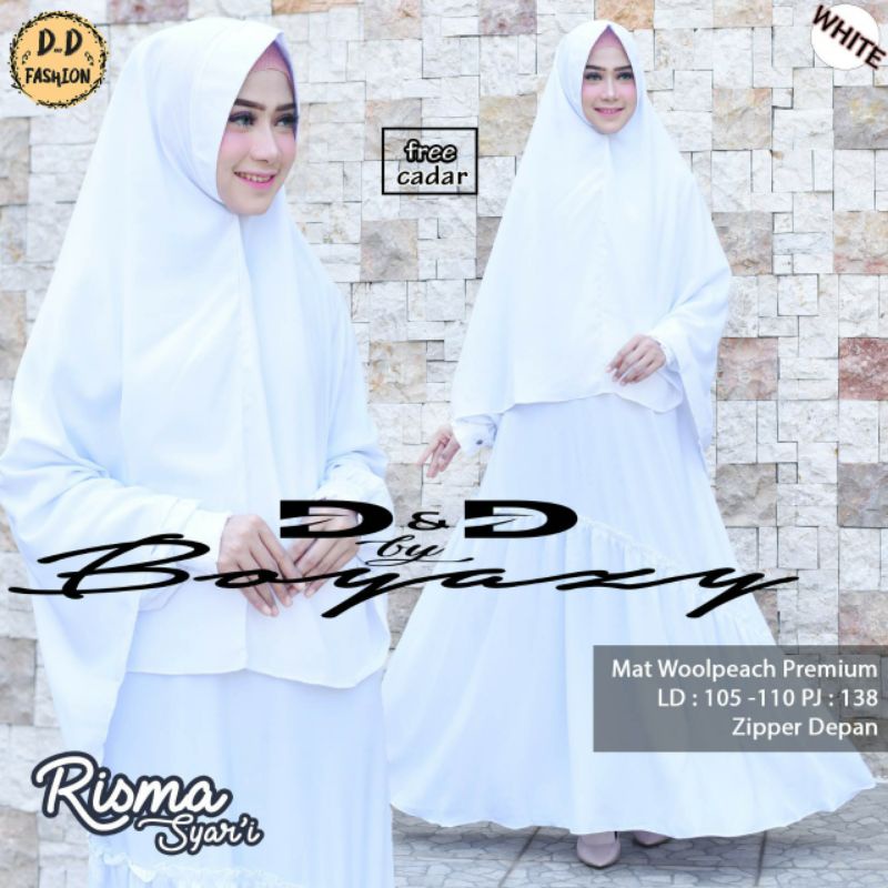 RISMA SYAR'I BY D&D. SETELAN BAJU MUSLIM SYAR'I DEWASA MOTIF POLOS