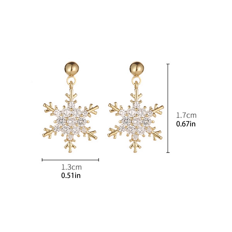 Anting Tusuk Desain Snowflake Natal Untuk Musim Gugur Dan Dingin