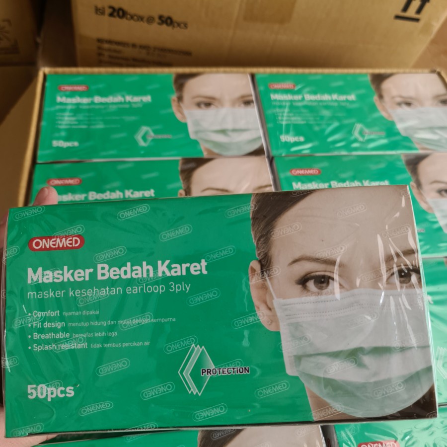 Masker Medis Karet Earloop OneMed 3 Ply Masker Bedah One Med