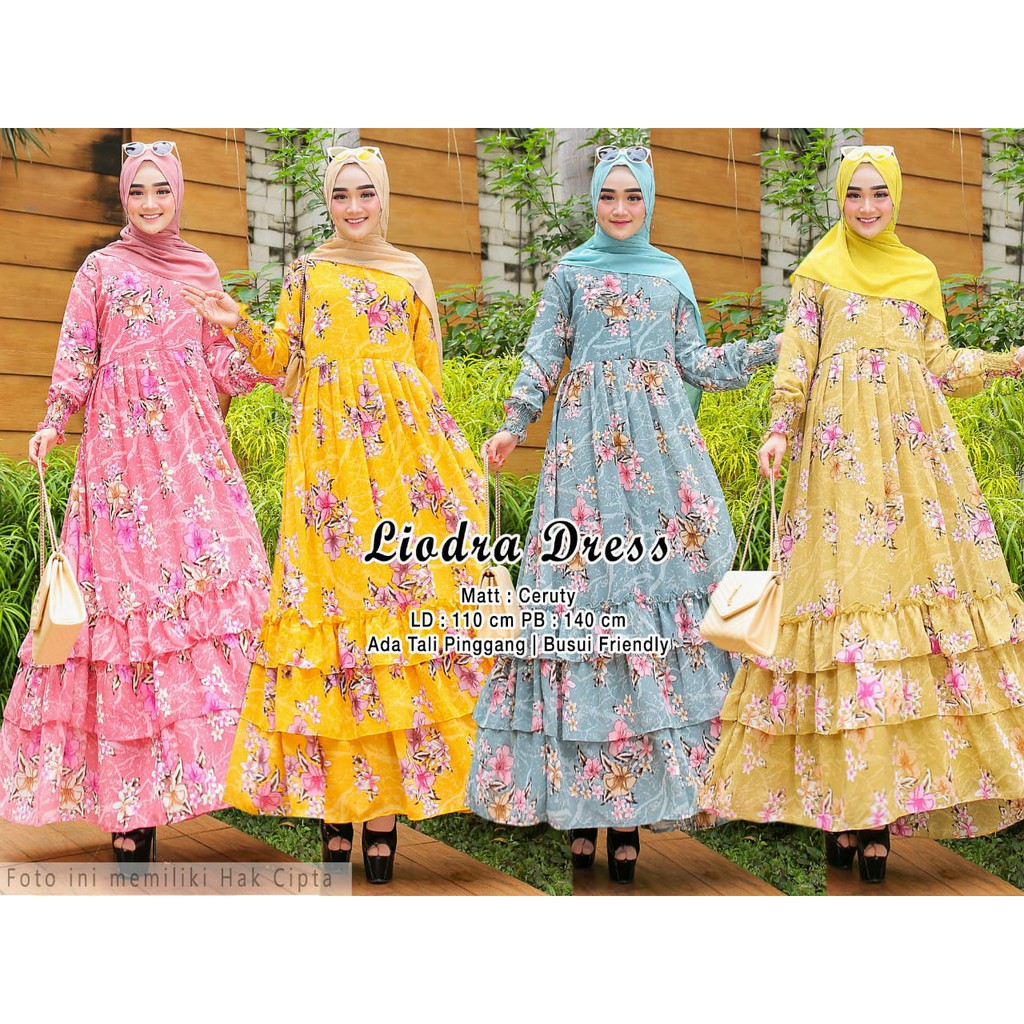 Gamis Motif Bunga LIODRA CERUTI Motif Bunga