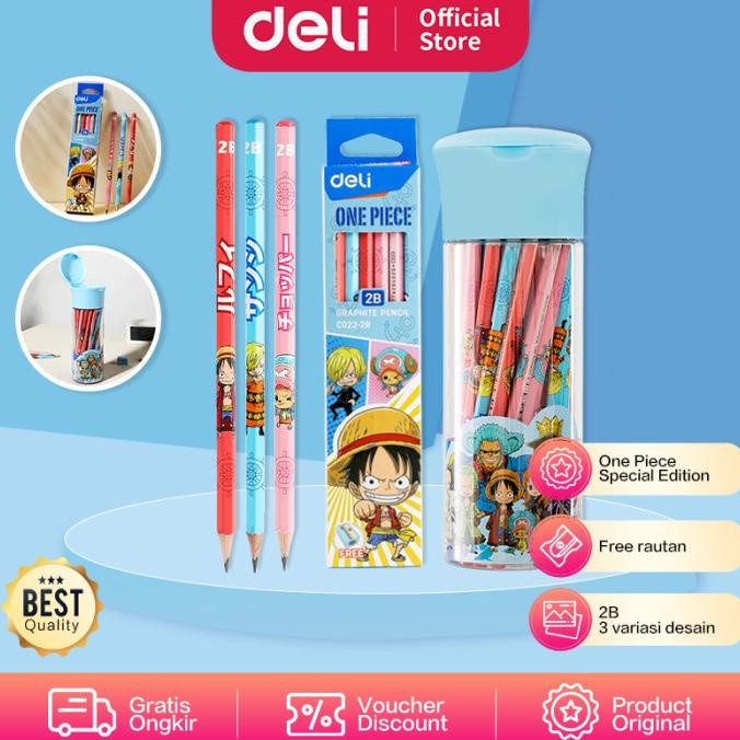 

Deli Graphite Pencil / Pensil Kayu 2B Edisi One Piece Box / Tube EC02X