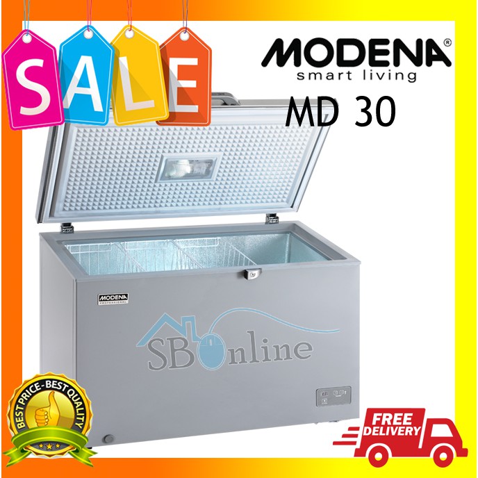 Chest Freezer Modena 300 Liter MD 30 Garansi Resmi