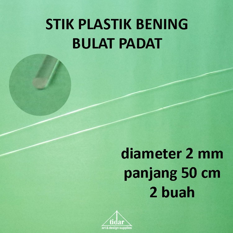 Transparent Round Plastic Stick / Stik Plastik Bening Bulat Padat 2 mm