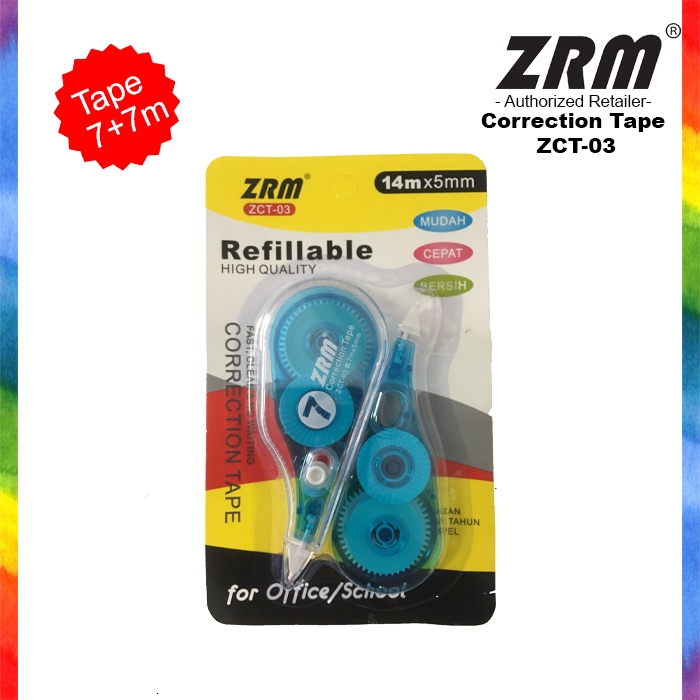 

ZRM Correction Tape + Refill Pack / Tip x + Isi ZCT-03