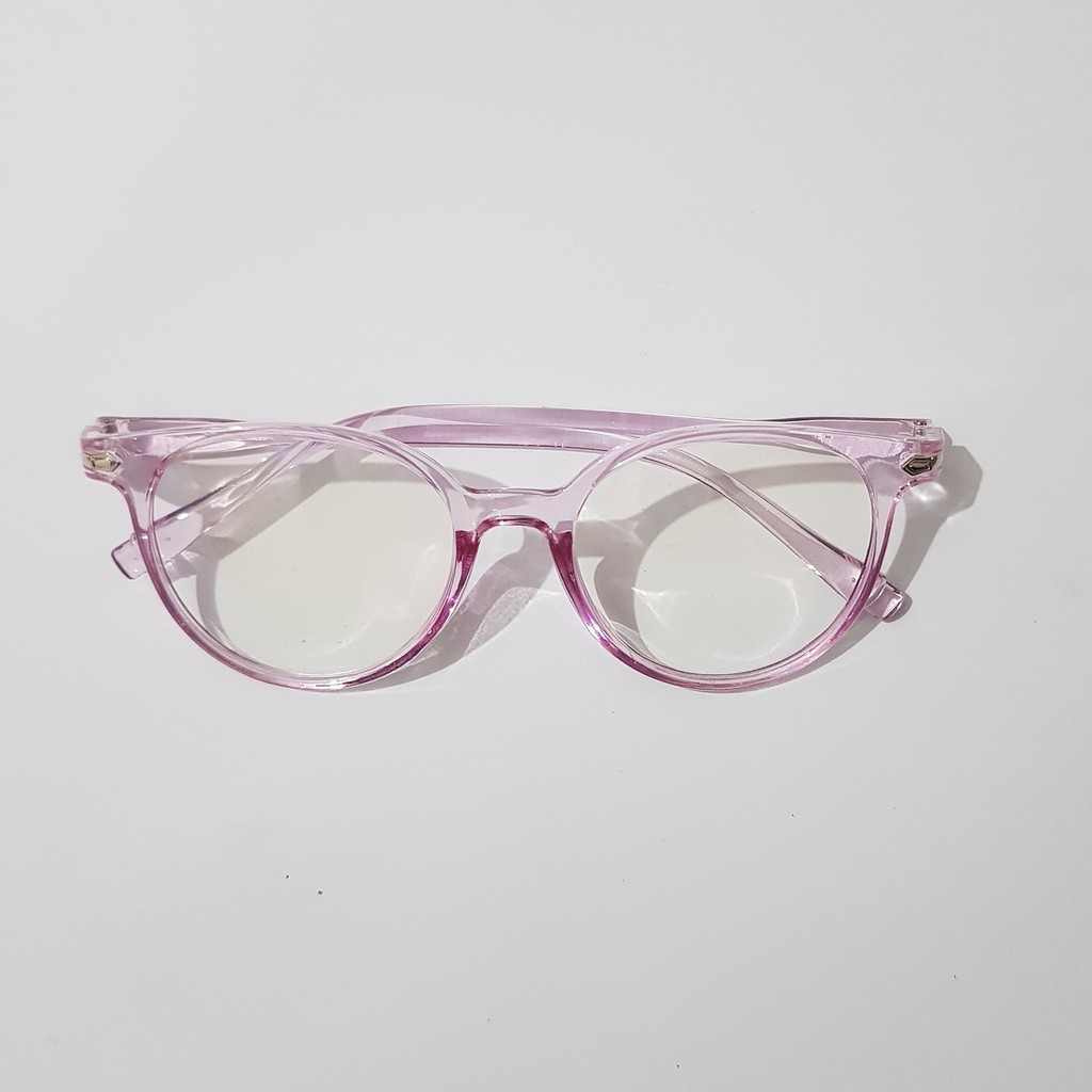 Kacamata Anti Radiasi Fashion Wanita Pria Frame Ringan Korea Design Lensa Transparan Anti UV-ungu